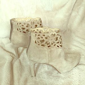Rarely worn high heeled Anthropology ankle boots